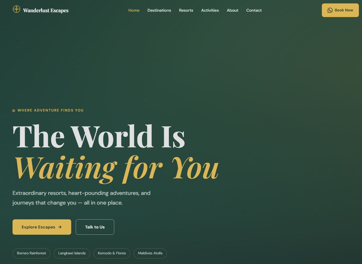 Dive tour operator website — Semporna